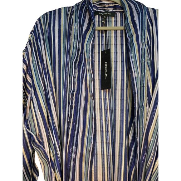 NWT BCBG MAXAZRIA LIGHT STRIPE MINI WRAP JACKET KIMONO COVER UP SIZE M / L $128 - Picture 9 of 16